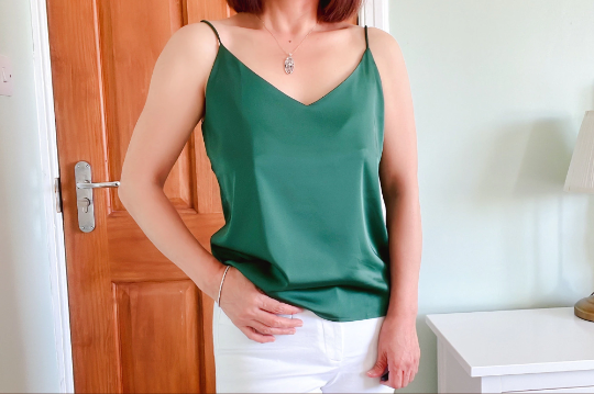 Silk Cami Top, Elegant Summer Sleeveless Shirt